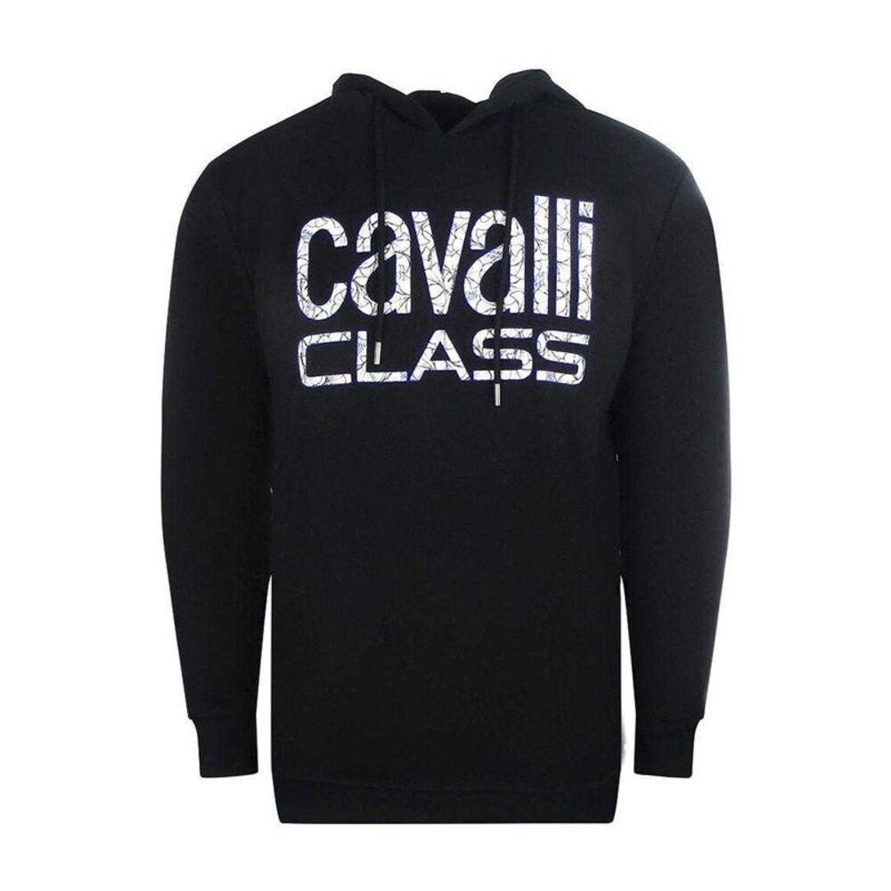 Cavalli Class Mens Floral Logo Hoodie / Black